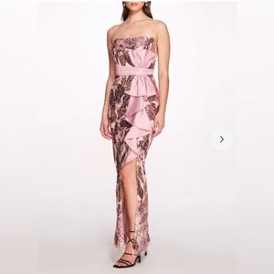 MARCHESA notte pink sequin‎ strapless dress!  NWT!  Size 16